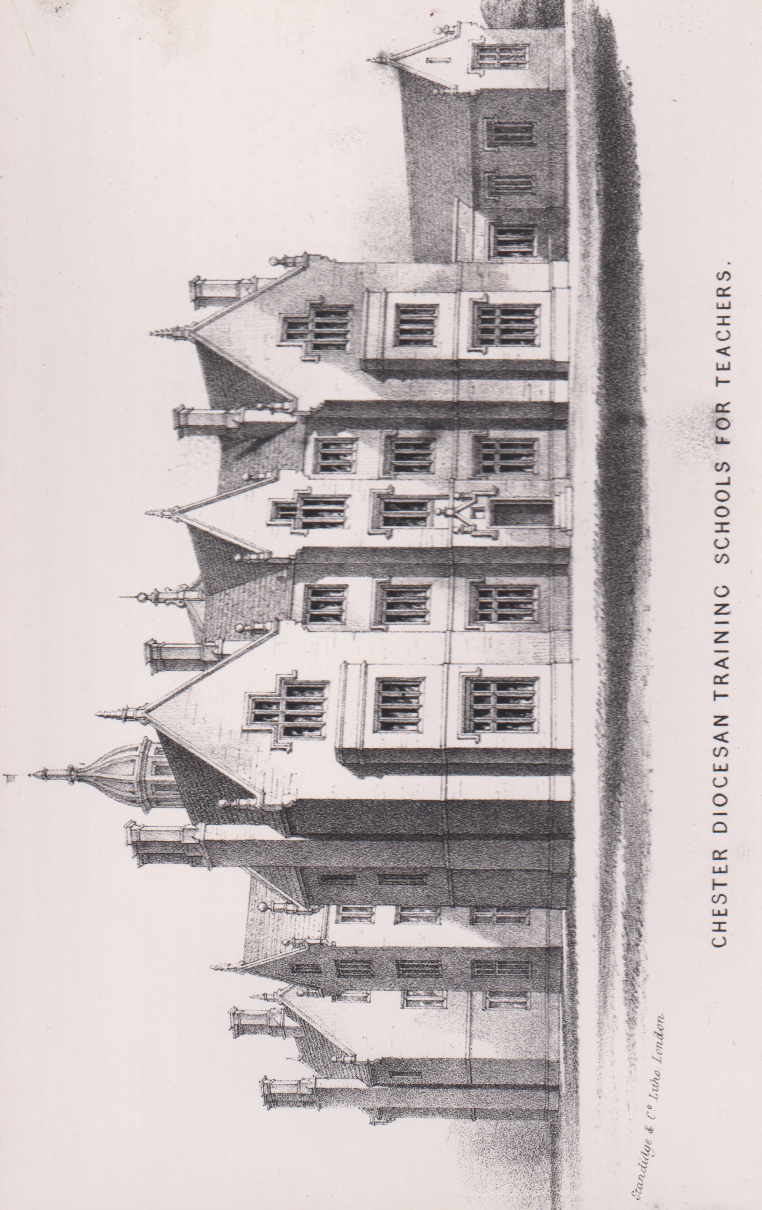 Etching of the Old College in the 1850s