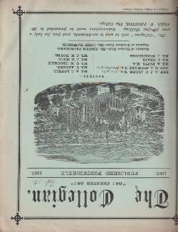 Cover of the Collegian 12 February 1887 issue with an etching of the College on the front