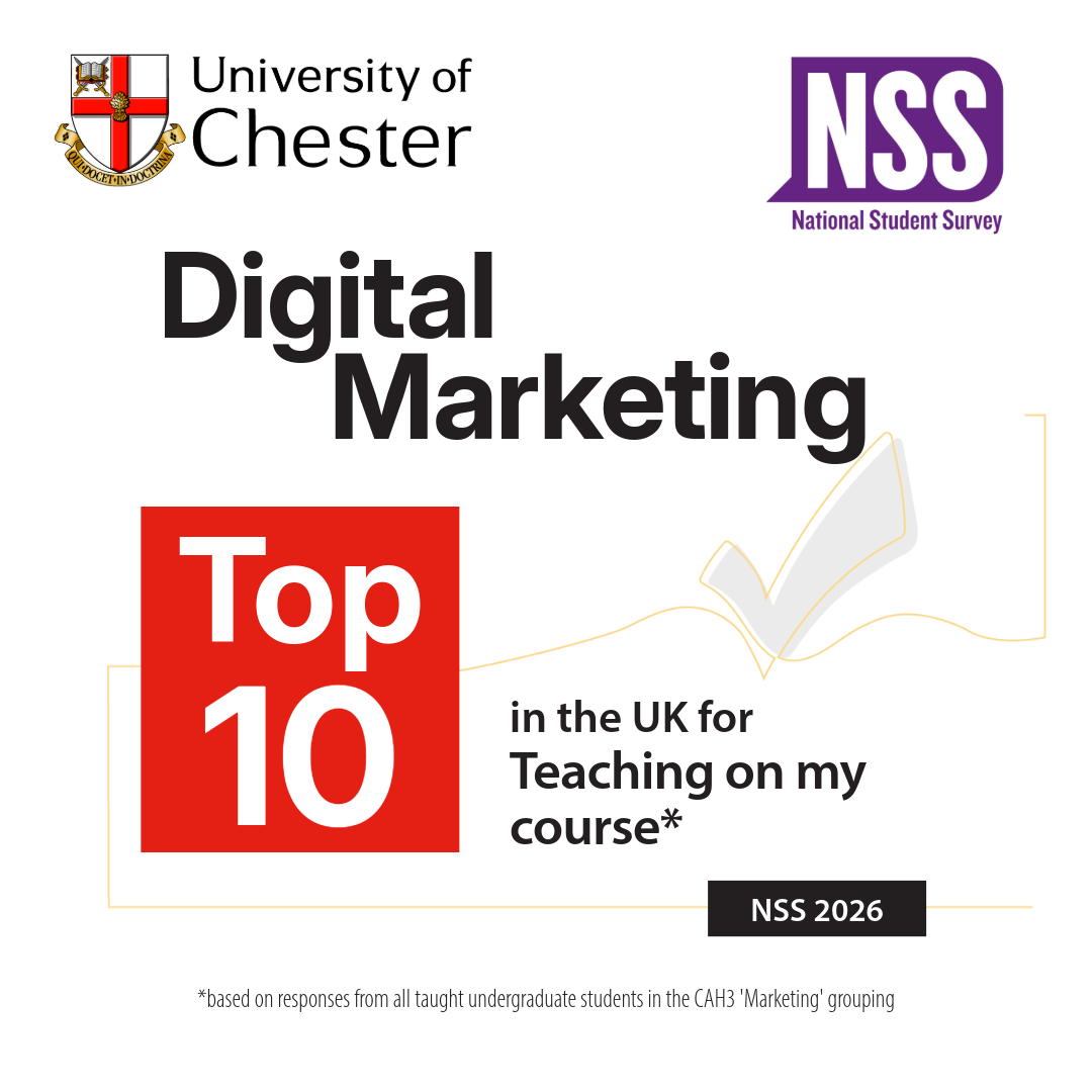 Digital Marketing is Top 10 in UK Teaching on my course
