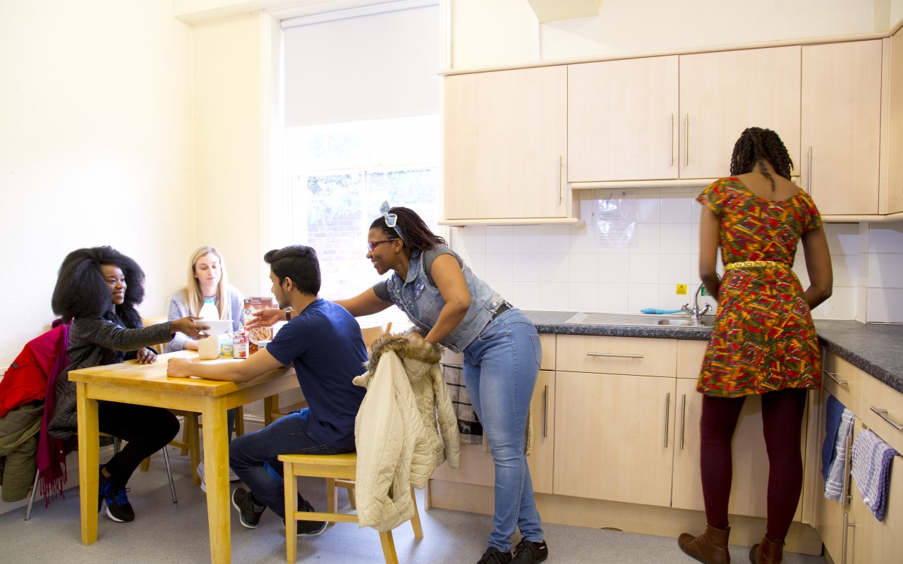 37 Liverpool Road accommodation- a group of students in the kitchen
