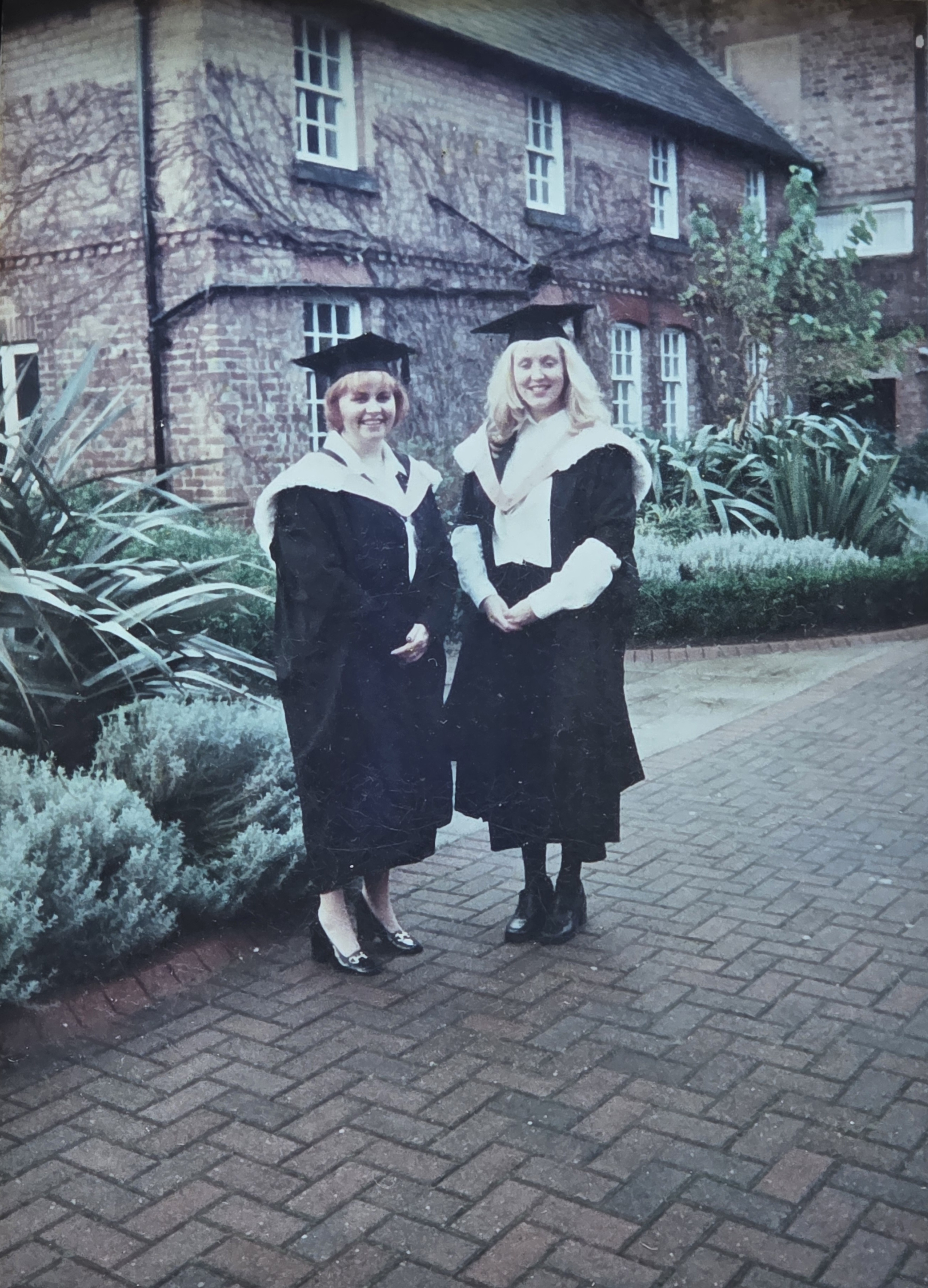 Dr Julie Salisbury BA Hons 1999 outside Drama Department
