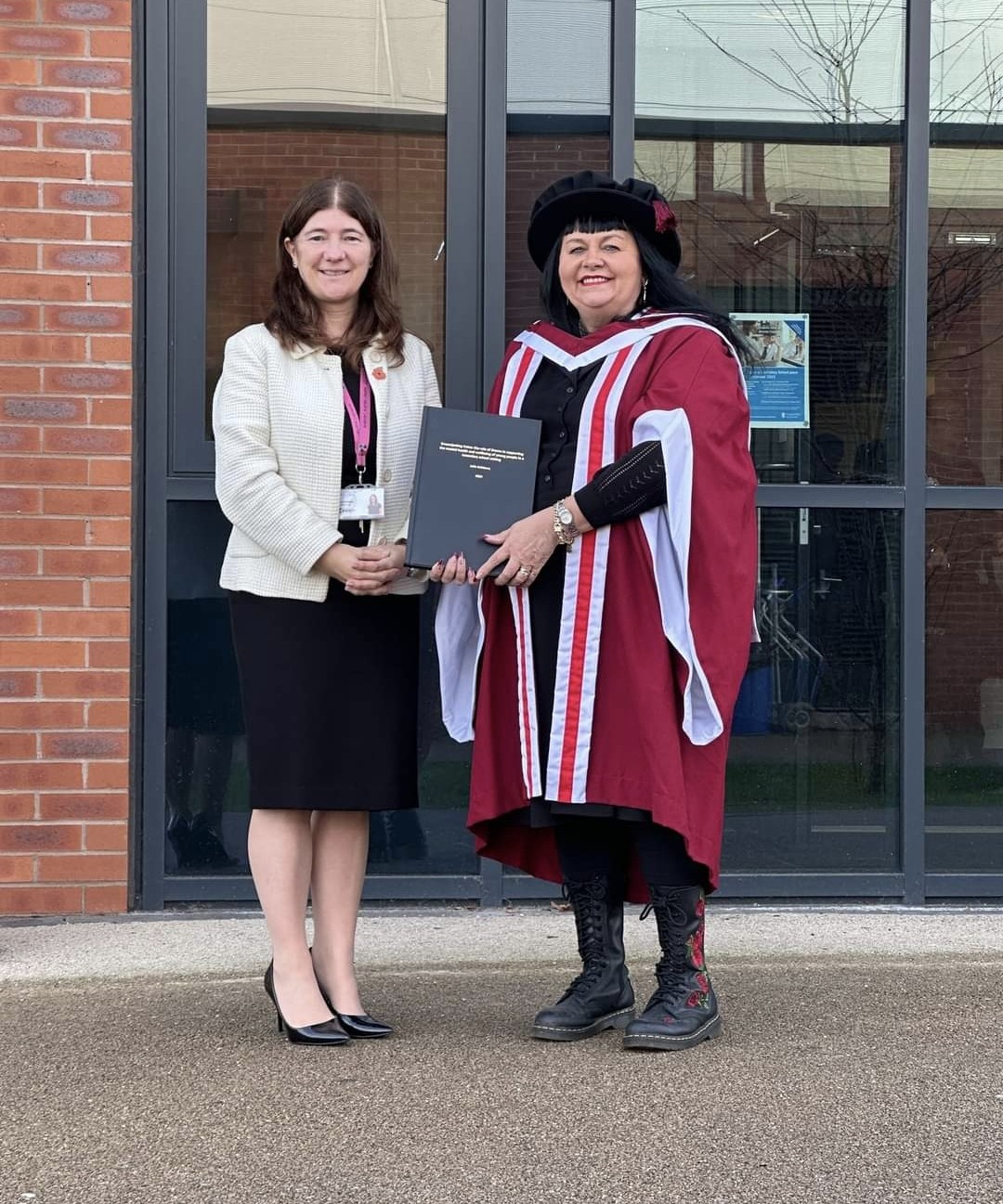 Dr Julie Salisbury with Head Teacher