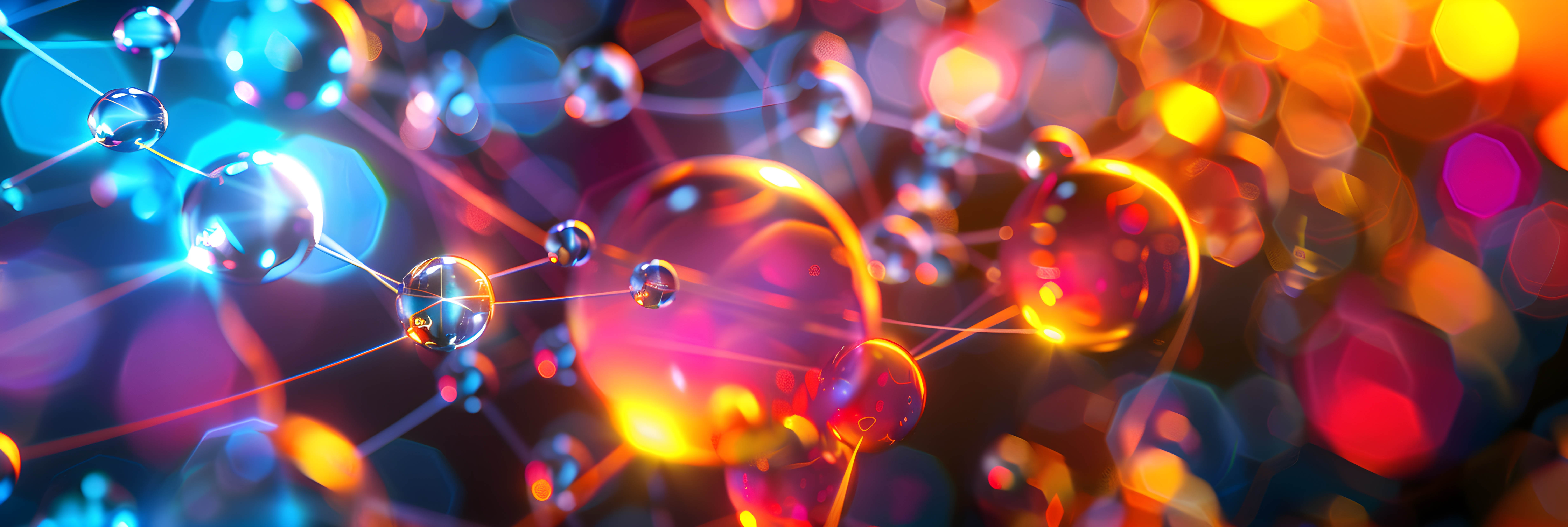 Abstract background featuring colorful bubbles and soft light, creating a vibrant and dynamic visual effect for School of Computer and Engineering Sciences Research page.