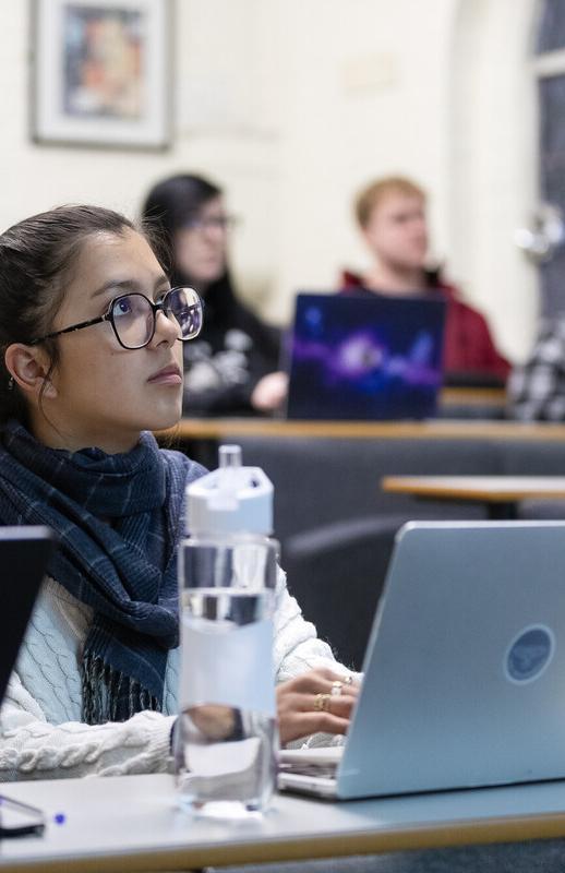 Students in an English lecture