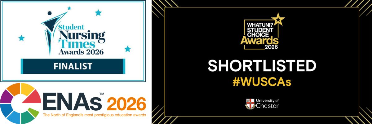 A composite of three award logos for Student Nursing Times, the ENAs and the WUSCAs 2026